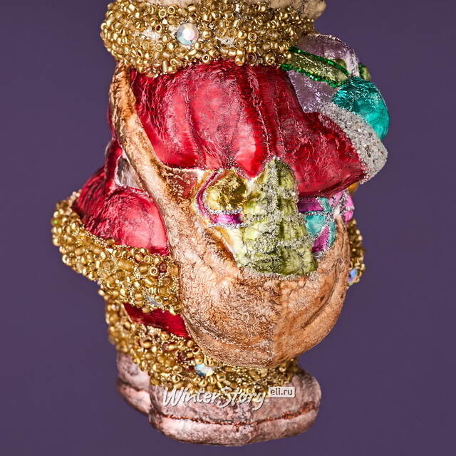 Елочная игрушка Мишка Байли с фонариком 14 см в подарочной коробке, стекло Winter Deco