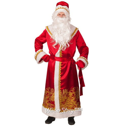 Карнавальный костюм для взрослых Дед Мороз сатиновый, 54-56 размер Батик