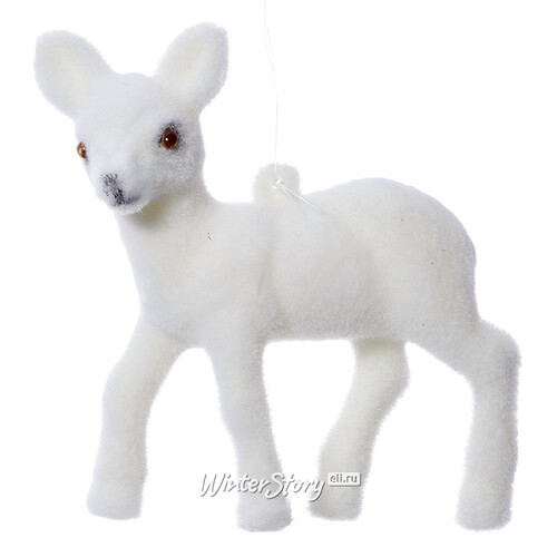 Елочная игрушка Олененок белоснежный 8.5 см, подвеска Kaemingk