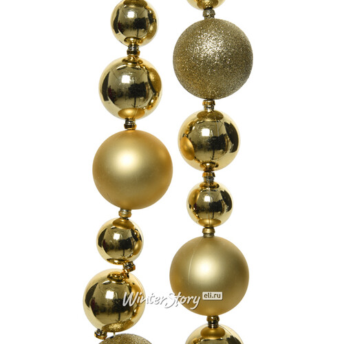 Гирлянда - бусы из шаров Новогодний Блеск 128*5 см золотые Kaemingk