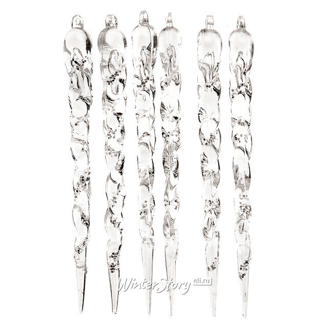 Елочная игрушка Ледяная Капель 13 см, 6 шт, подвеска Kaemingk