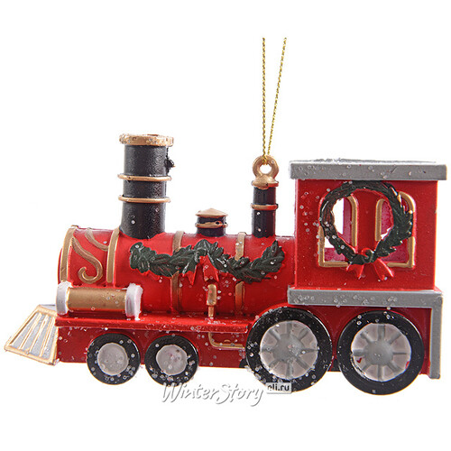 Елочная игрушка Рождественский паровозик 12 см, подвеска Kaemingk