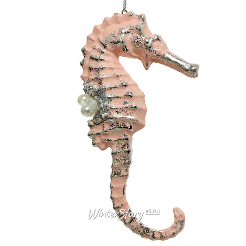 Елочная игрушка Морские Грезы - Конек 15 см розовый, подвеска Kaemingk
