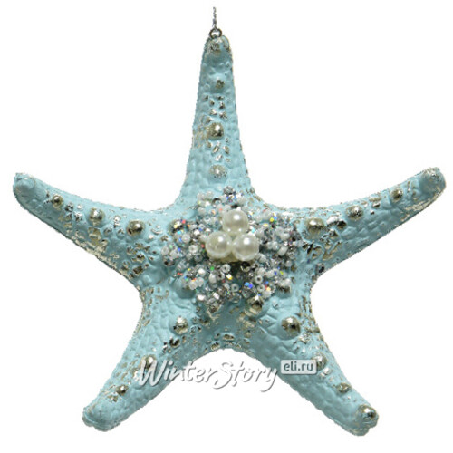 Елочная игрушка Морские Грезы - Звезда 13 см голубая, подвеска Kaemingk