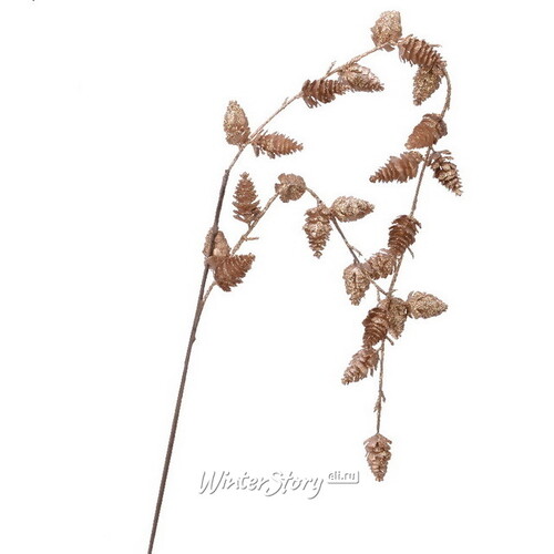 Искусственная ветка Shiny Pinecones 68 см золотая Kaemingk