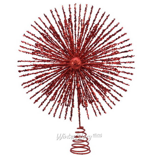 Верхушка на елку Эридана: Carmine Rose 38 см Kaemingk