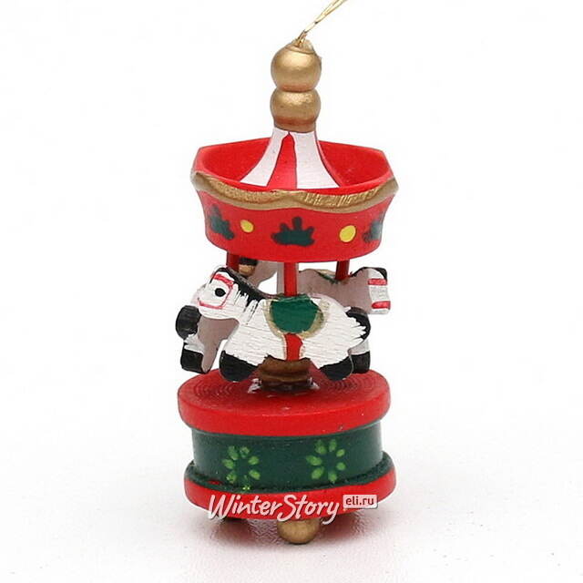 Набор деревянных елочных игрушек Веселая Карусель 6 см, 6 шт Sigro