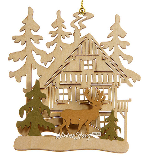 Деревянная елочная игрушка Рождественские Истории-2 9*10 см Sigro