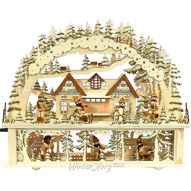 Светильник-горка с мостом Веселимся от души 42*34 см, батарейка/адаптер Sigro