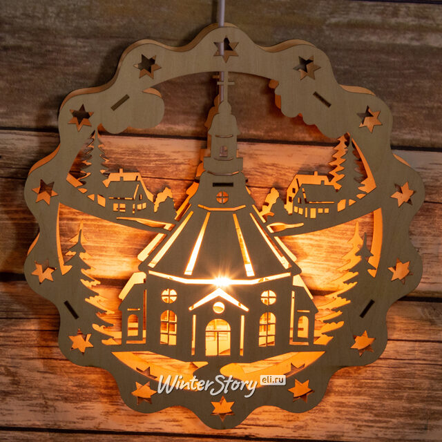 Подвесной новогодний светильник Храм на Рождество 31 см Sigro
