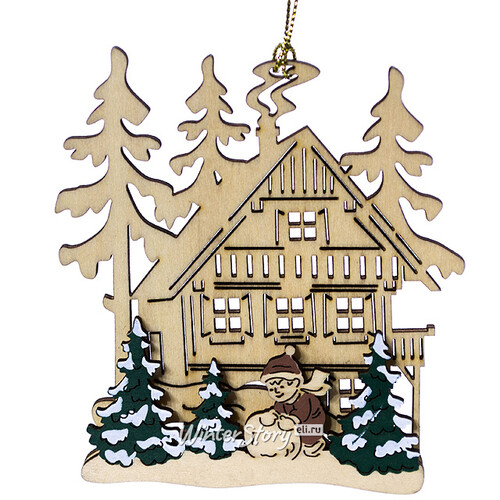 Деревянная елочная игрушка Уютный Домик - Лепим Снеговика 10*9 см Sigro