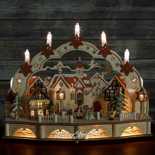 Светильник-горка Удивительный город 45*34 см, батарейка/адаптер Sigro