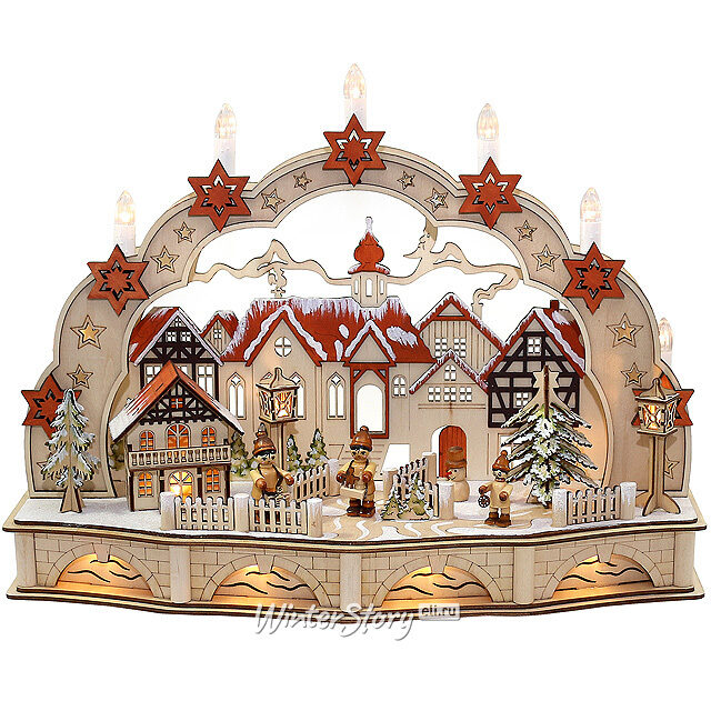 Светильник-горка Удивительный город 45*34 см, батарейка/адаптер Sigro