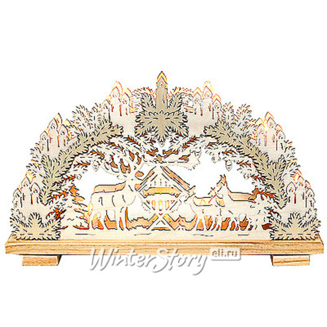 Светильник-горка Рождественские олени 45*28 см, 10 LED ламп Sigro