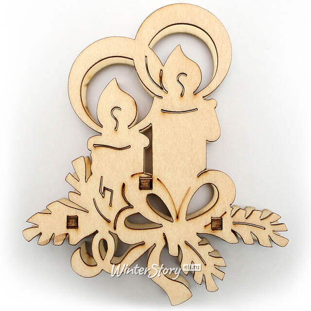 Украшение для рождественской горки Свечи 8 см 6 шт, дерево Sigro