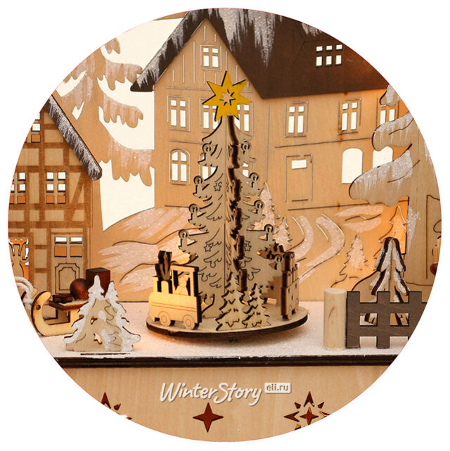 Рождественская горка Снежный Городок 45*35 см с движением, батарейка/адаптер, уцененный Sigro