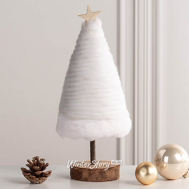 Деревянная елка Grosseto White 27 см Kaemingk (Кейминг)