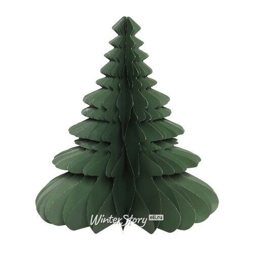 Новогоднее украшение из бумаги Изящная Елочка 38 см зеленая Kaemingk