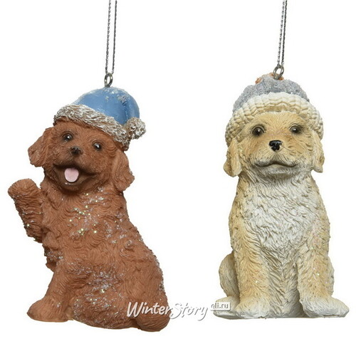 Набор елочных игрушек Christmas Puppies 10 см, 2 шт, подвеска Kaemingk