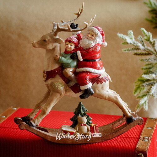 Новогодняя статуэтка Санта-Клаус и крошка Хемминг 23 см Kaemingk
