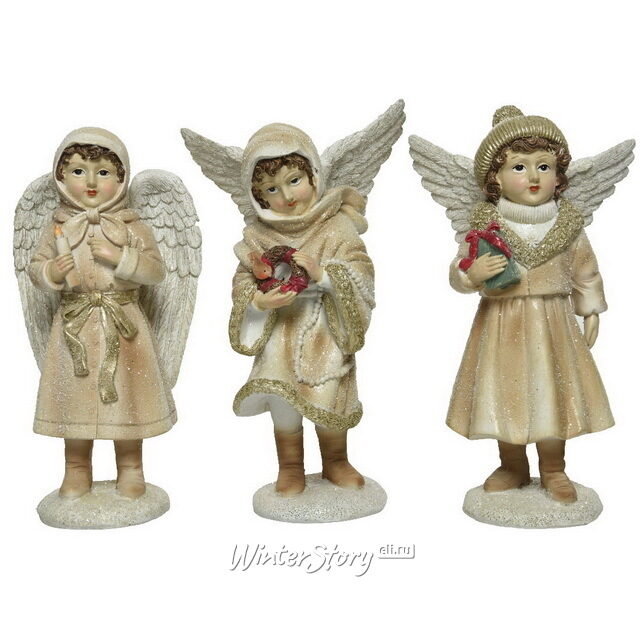 Новогодняя фигурка Ангел Агнетта со свечой 19 см Kaemingk