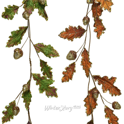 Интерьерная гирлянда с листьями Дуб - Brown Leaf 130 см Kaemingk