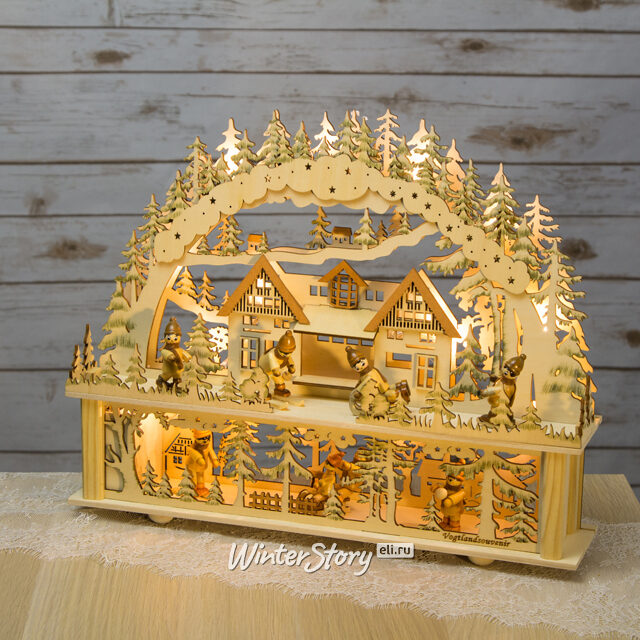 Светильник-горка с мостом Веселимся от души 42*34 см, батарейка/адаптер Sigro