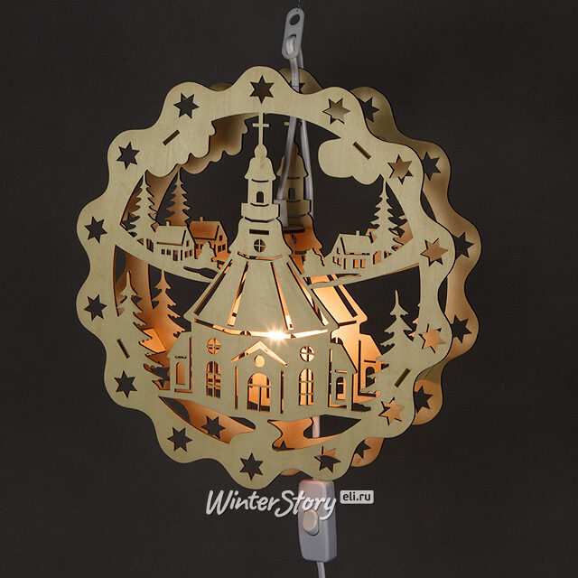 Подвесной новогодний светильник Храм на Рождество 31 см Sigro