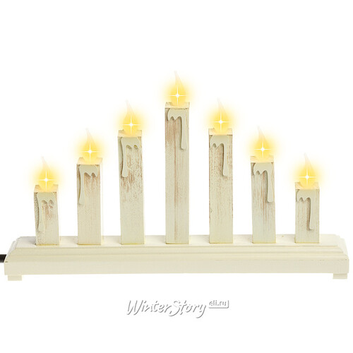 Светильник-горка Сияющие свечи 37*6*22 см, 7 свечей, уцененный Sigro