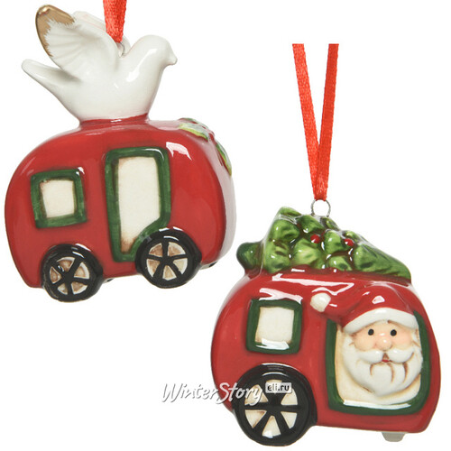 Набор елочных игрушек Рождественский Фургончик 7 см, 2 шт, подвеска Kaemingk