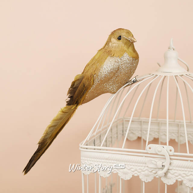 Елочная игрушка Птичка Бриндис 30 см, клипса Kaemingk (Кейминг)