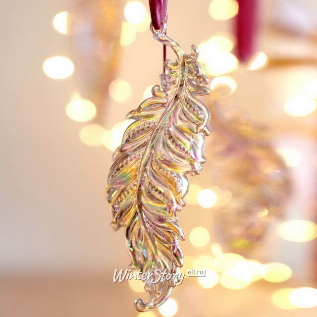 Набор елочных игрушек Crystal Leaf 11-14 см, 4 шт, подвеска Kaemingk (Кейминг)