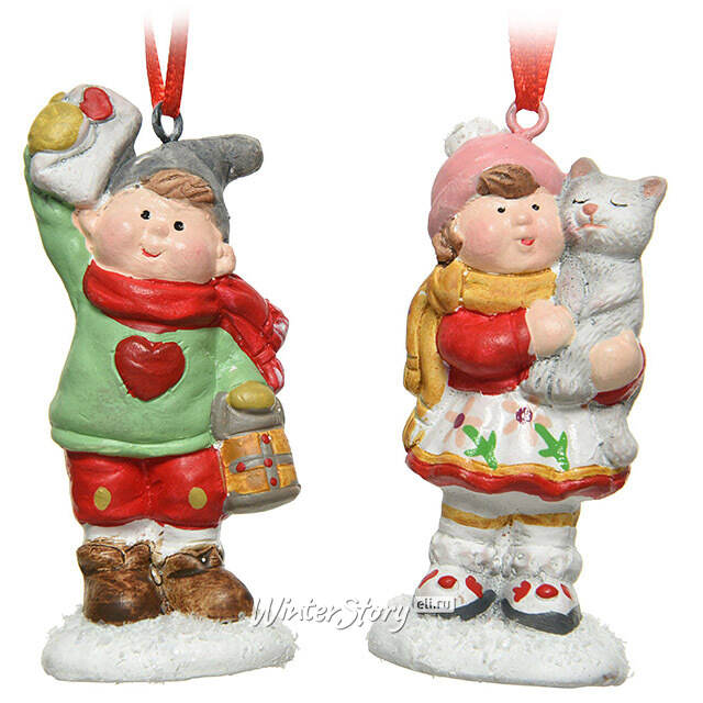 Набор елочных игрушек Bradford: Прогулка Бобби и Адель , 2 шт Kaemingk