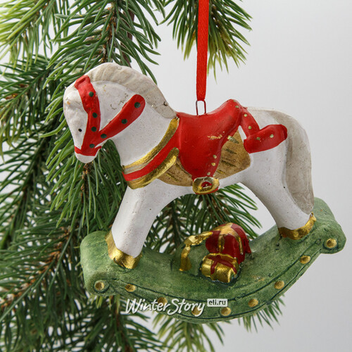 Елочная игрушка Лошадка-качалка Рождество в Остерхауте 11 см, подвеска Kaemingk