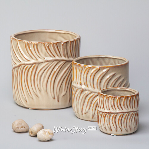 Набор керамических кашпо Modern Jungle: Amber 7-14 см, 3 шт Kaemingk