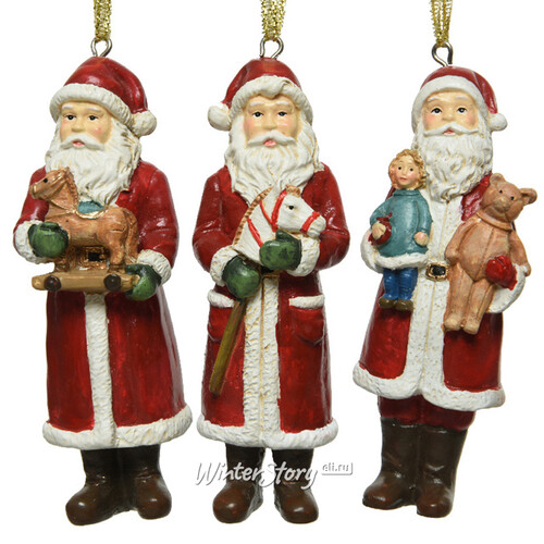 Елочная игрушка Санта Клаус - Мастерская игрушек в Брелоне 11 см, подвеска Kaemingk