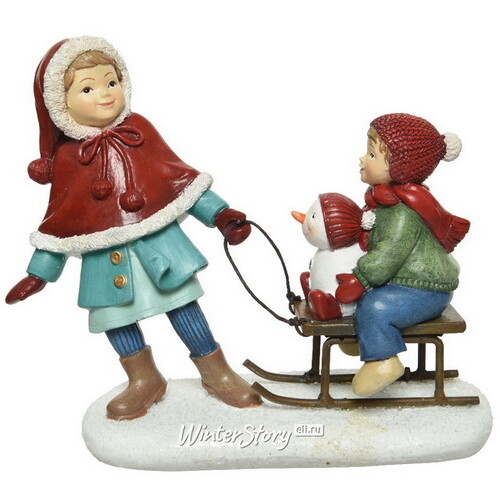 Новогодняя статуэтка Амадей и Мэрибель на зимней прогулке 16 см Kaemingk