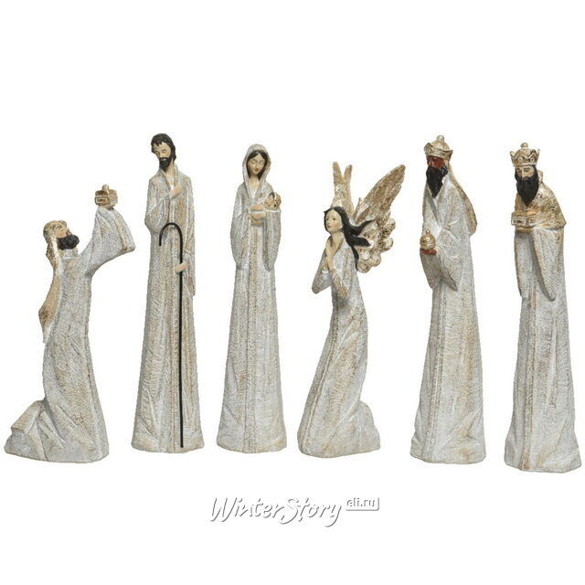 Вертеп с фигурками Рождество Христово 40 см, 6 фигурок Kaemingk