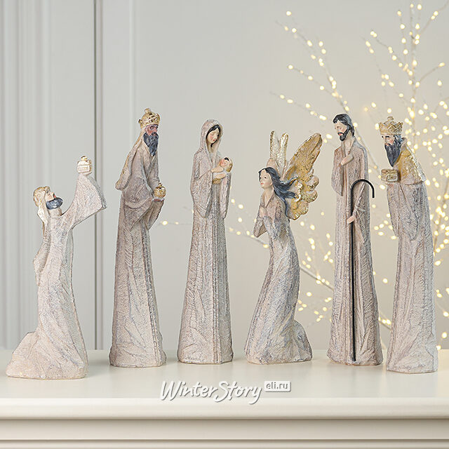 Вертеп с фигурками Рождество Христово 40 см, 6 фигурок Kaemingk