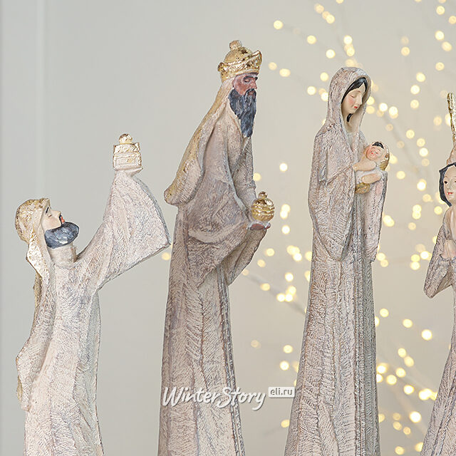 Вертеп с фигурками Рождество Христово 40 см, 6 фигурок Kaemingk