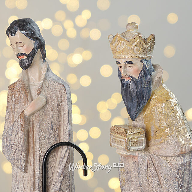 Вертеп с фигурками Рождество Христово 40 см, 6 фигурок Kaemingk