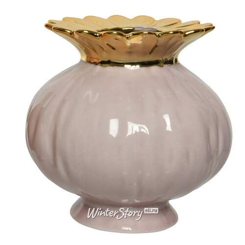 Фарфоровая ваза Melograno 16 см розовая Kaemingk