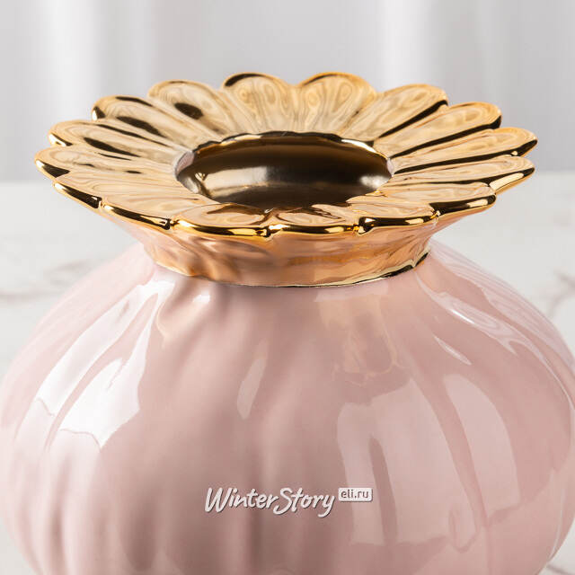 Фарфоровая ваза Мелограно 16 см розовая Kaemingk (Кейминг)