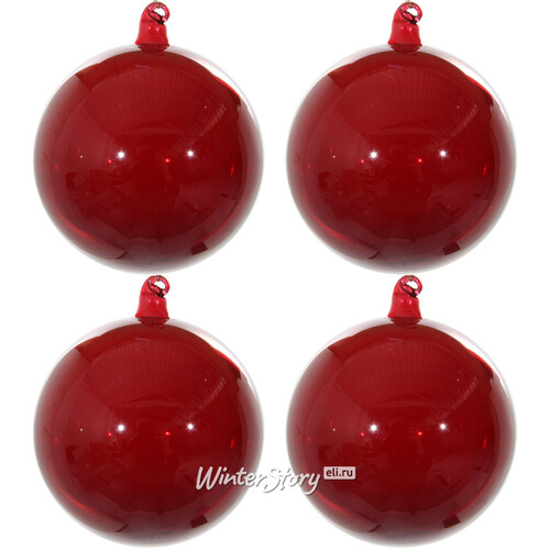Набор стеклянных шаров Карамельное Яблочко 10 см, 4 шт ShiShi
