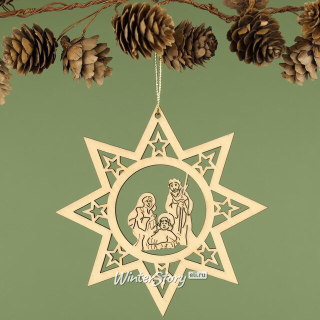 Елочная игрушка Звезда - Вертеп с Иисусом из Вифлеема 12 см Breitner