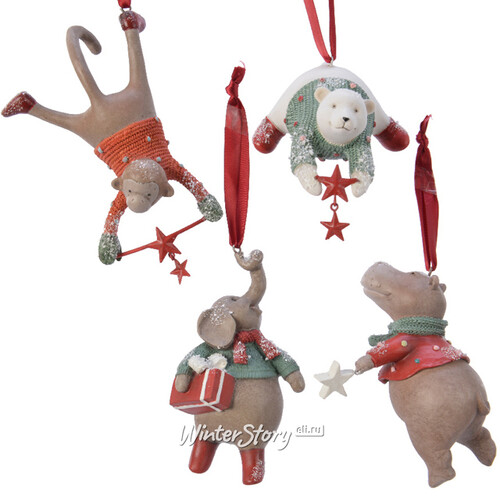 Набор елочных игрушек Новогодние Циркачи 11-17 см 4 шт, подвеска Kaemingk