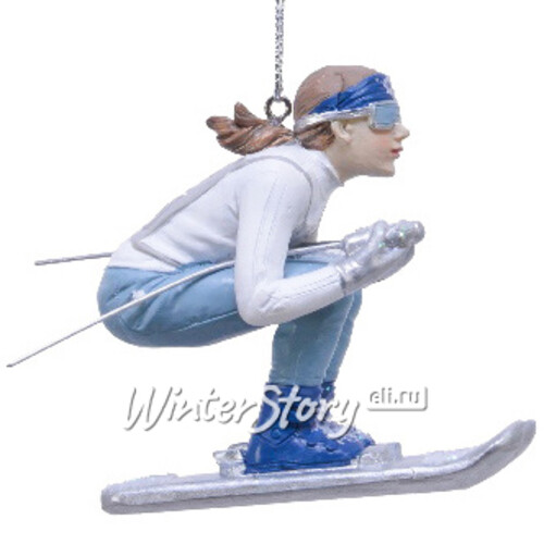 Елочная игрушка Анжелина на лыжах - Спортивные приключения 9 см, подвеска Kaemingk