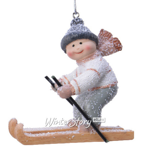 Елочная игрушка Мальчик Лоуви на лыжах - Каникулы в Валуаре 9 см, подвеска Kaemingk