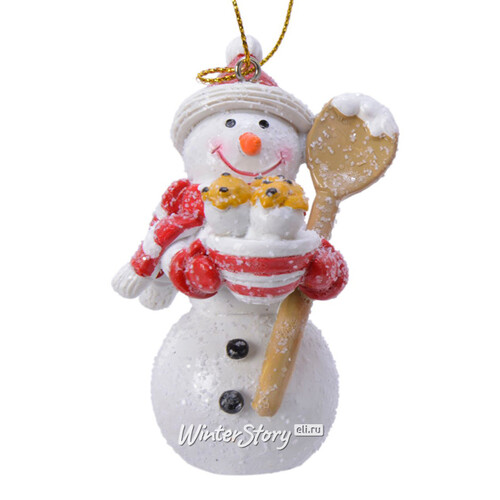 Елочная игрушка Снеговик с Маффинами 8 см, подвеска Kaemingk