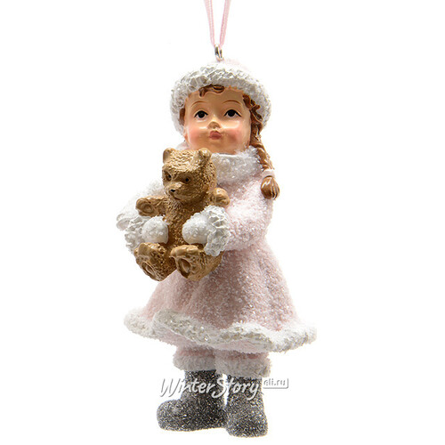 Елочная игрушка Девочка с мишкой, 10*5*4 см Kaemingk